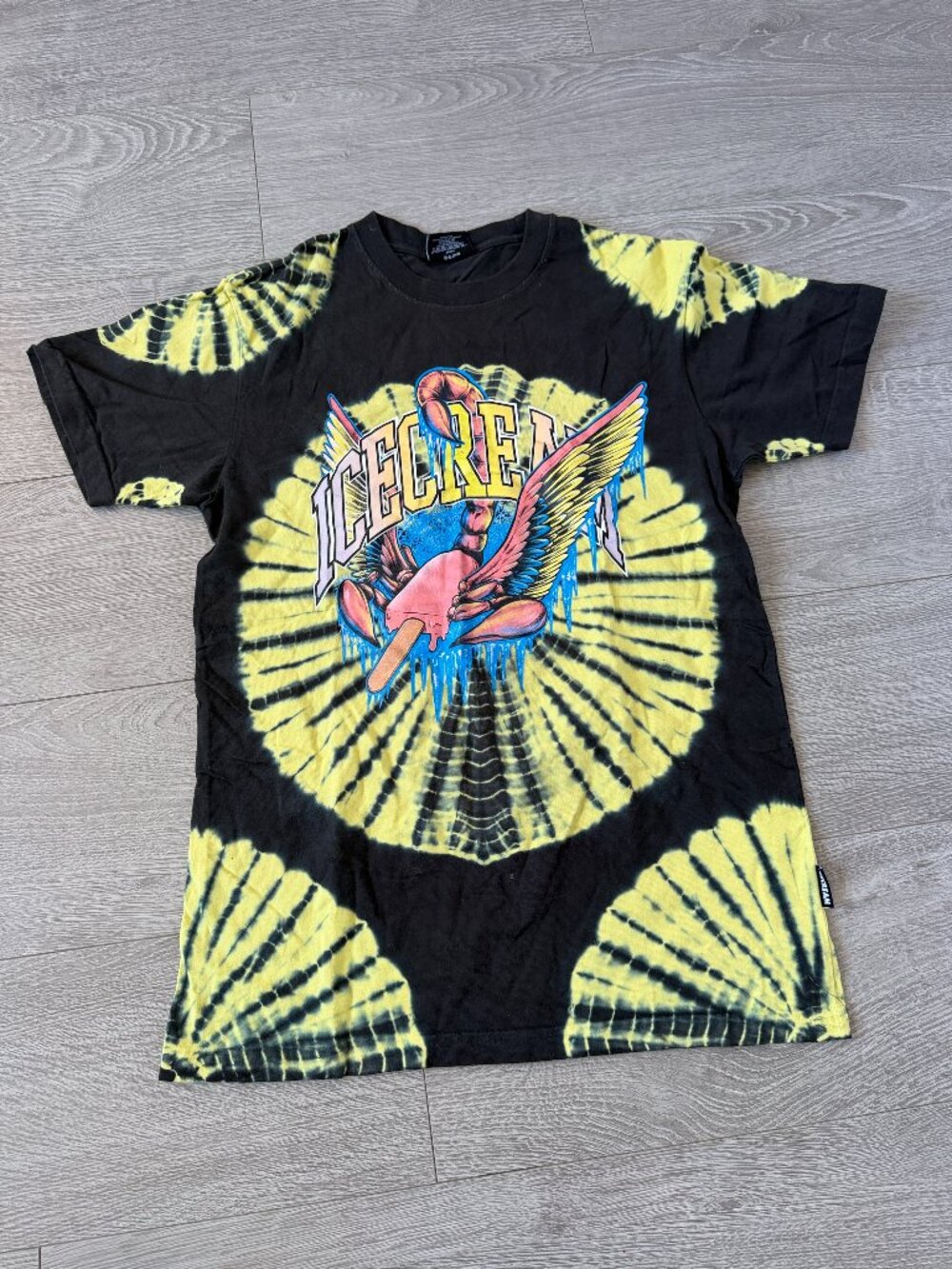 ICECREAM BBC Scorpion 09 Tie Dye Graphic T-Shirt Black Men's S